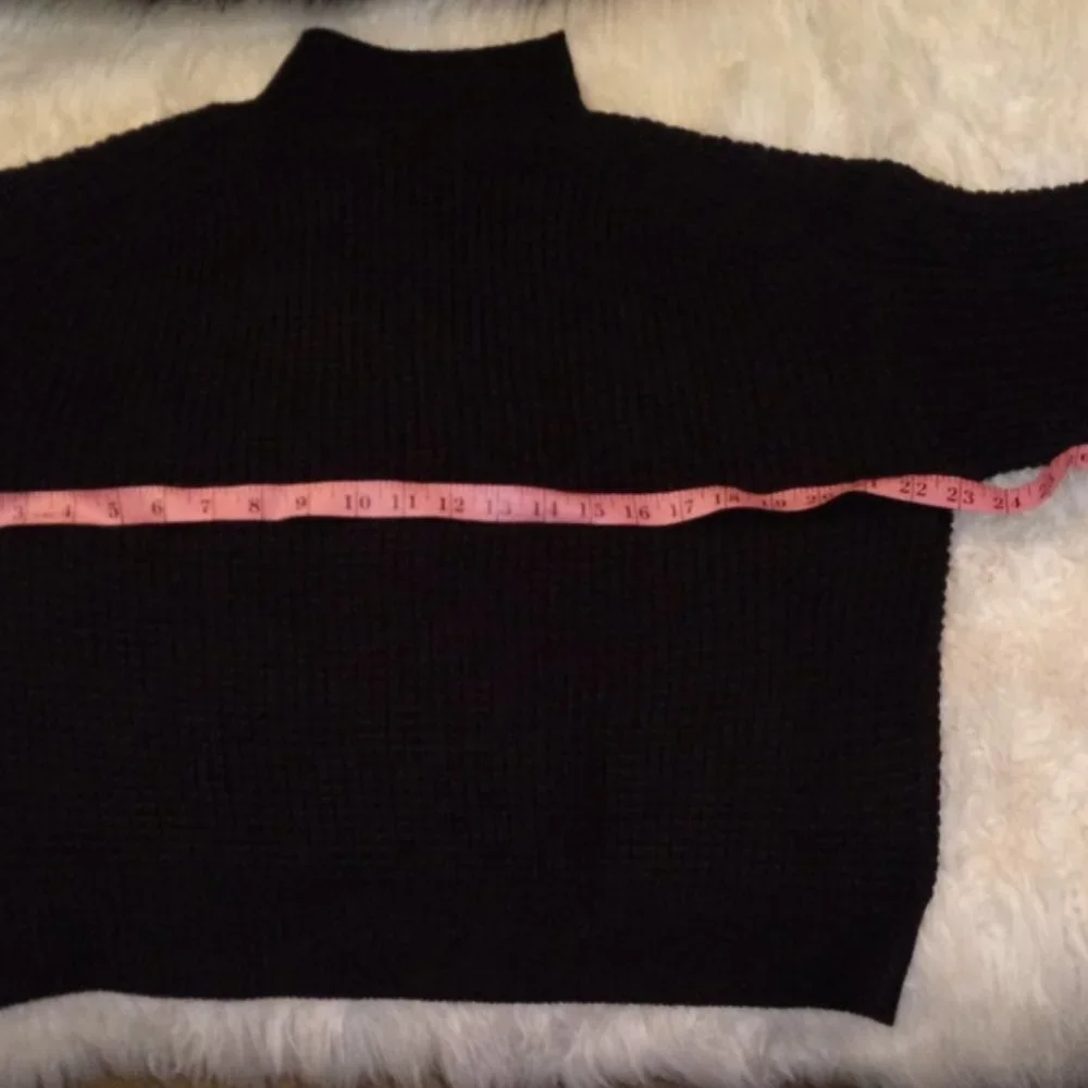 RDI Mock Neck Shaker Pullover Sweater Black Size S